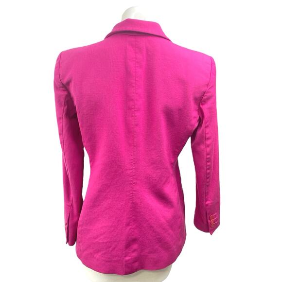 Armani Collezioni Pink Wool Single Button Long Sleeve Blazer Coat Jacket Size 10 - Picture 2 of 5